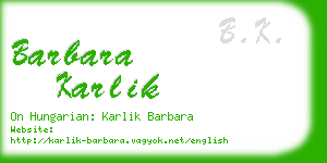 barbara karlik business card